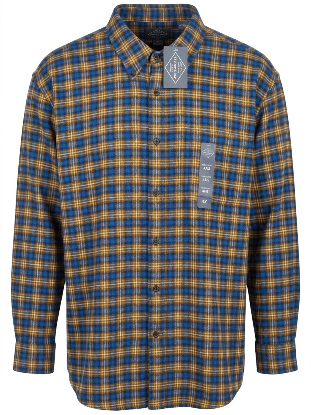 St. John's Bay Classic Fit Plaid Long Sleeve Shirt 4XLT
